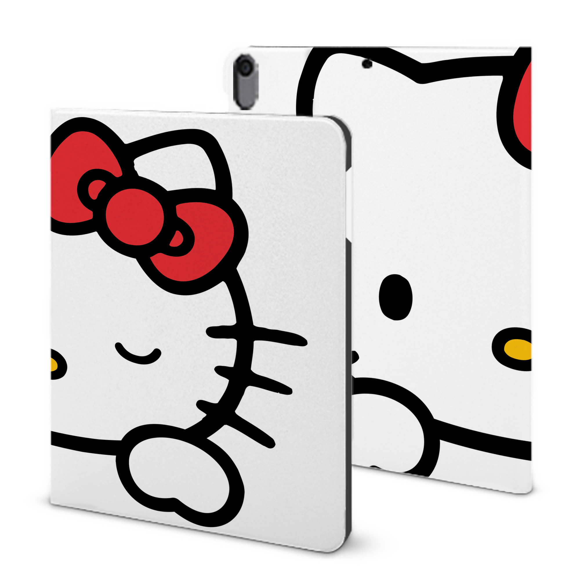 （画像用） Hello Kitty ハローキティ IPad ケース ブック型 PUレザー TPU 耐衝撃 軽量 薄型 ペン収納なし 全面保護 IPad 各モデル対応
